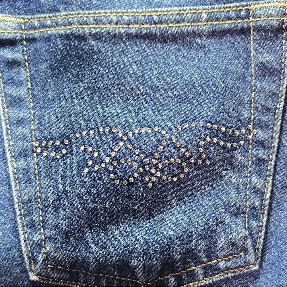 Paris Blues Girls Flared Blue Jeans 100% Cotton Denim Studded Pockets Size 7